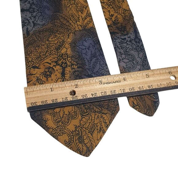 Guy Laroche Couture All Silk Paisley Tie Orange Purple Italy Elegant Design - Picture 3 of 5
